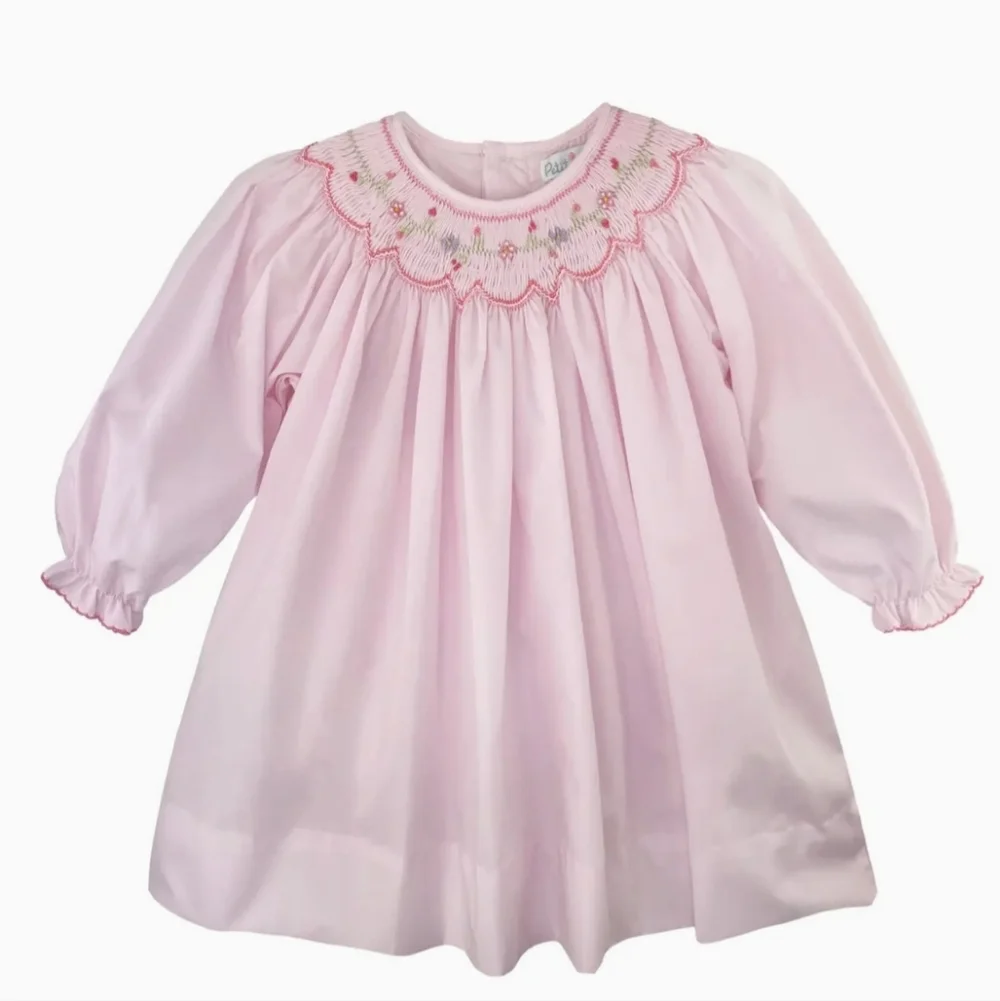 NWT Petit Amu Pink Floral Smocked Bishop Dress Sz 2T